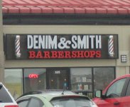 Store front for Denim & Smith Barbershops